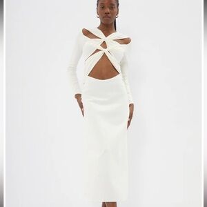 SID NEIGUM XX KNIT CREAM CUT OUT DRESS L